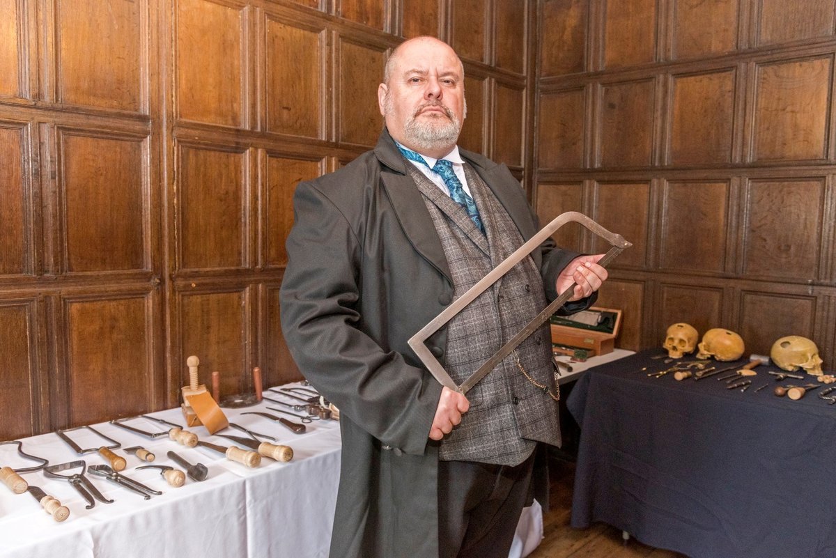 Don't be a saw loser. Come along to the Commandery this weekend and experience a wide range of historical oddities. Also at Tudor House and Greyfriars. Living History in Worcester 2025.