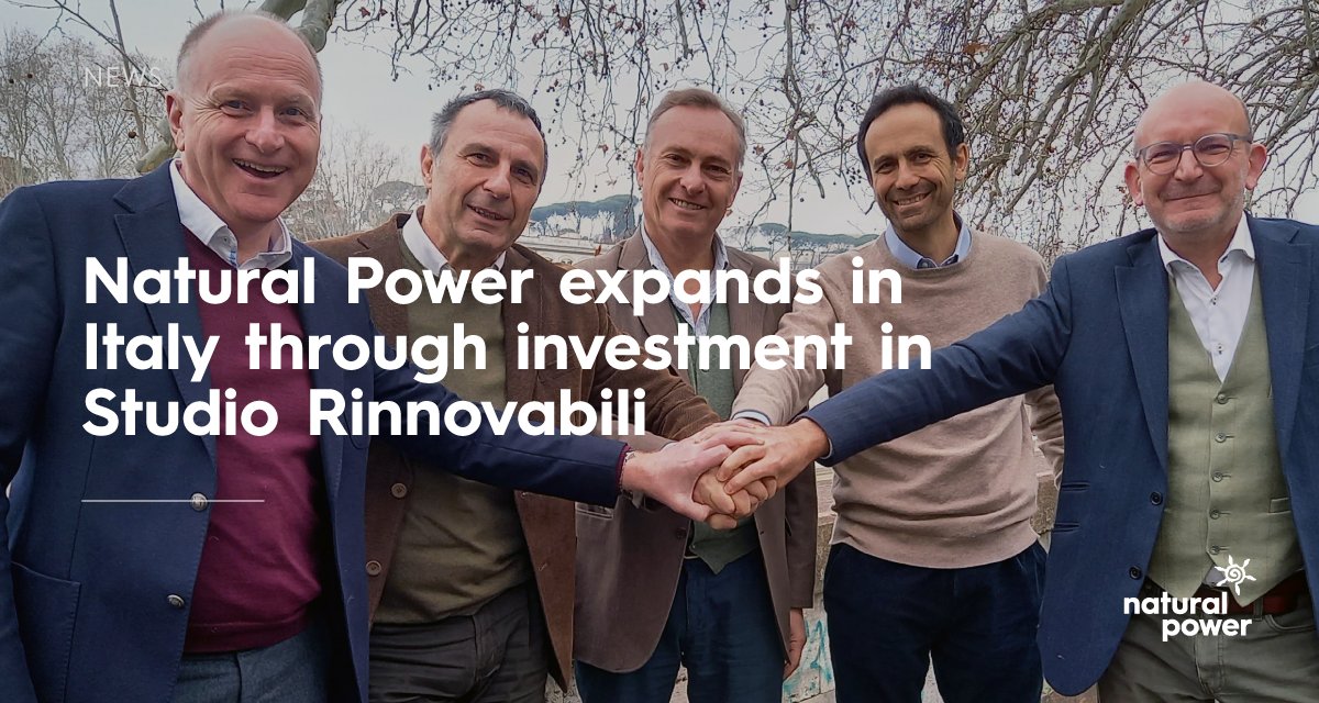 Welcome to the team Studio Rinnovabili! Natural Power has acquired a 50% stake in the Italian renewables consultancy, the joint expertise will enable both organisations to serve the growing market in Europe. Read more about the announcement on our website:
hubs.ly/Q0377srp0