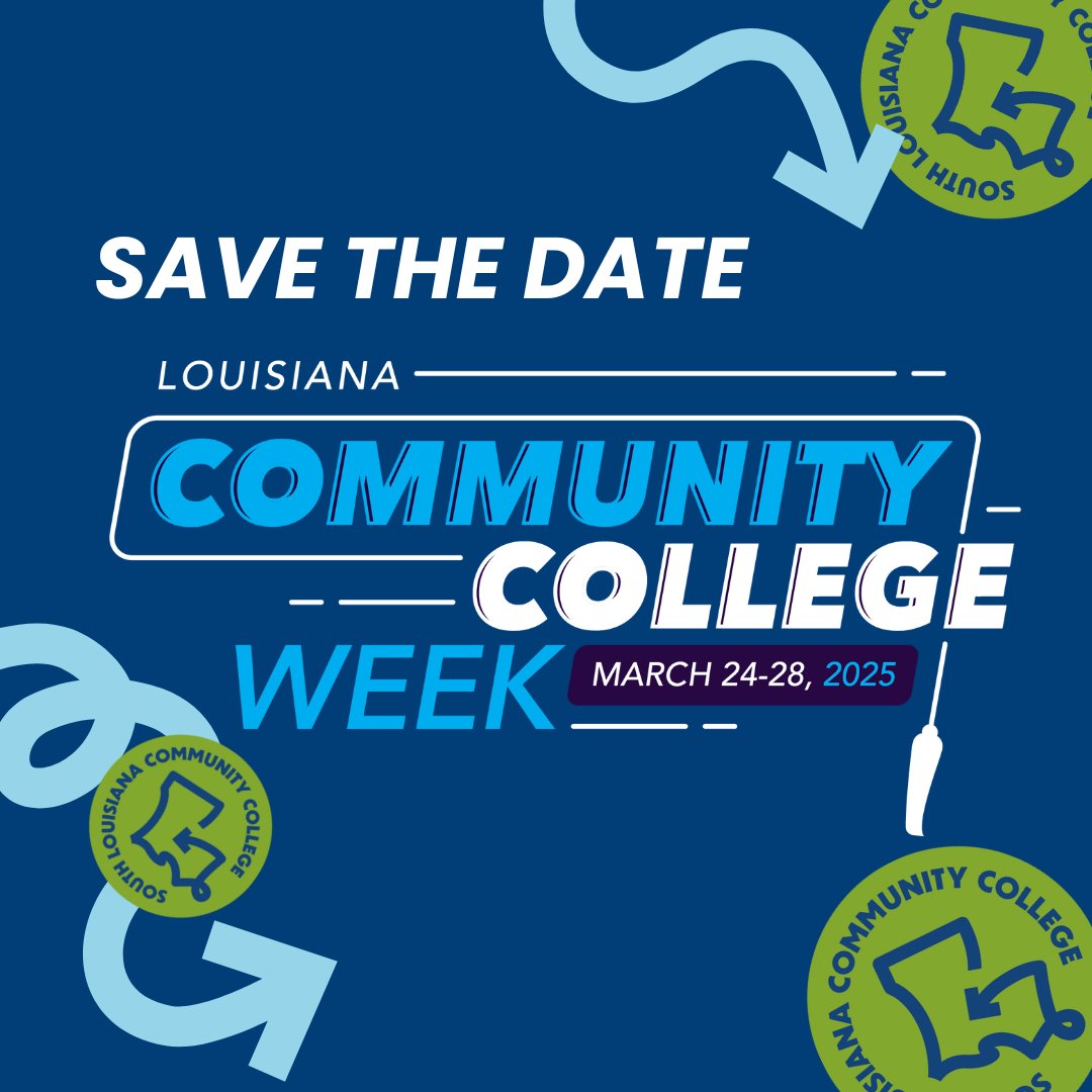 solaccofficial's tweet photo. Save the Date for Community College Week, March 24-28, 2025! CC Week is SoLAcc's opportunity to inform prospective students of all ages about our 9 campuses, 50+ programs of study, support services, and the potential careers that await them upon graduation.
#CCWeek2025 #SoLAcc https://t.co/sAfb5AeGuW