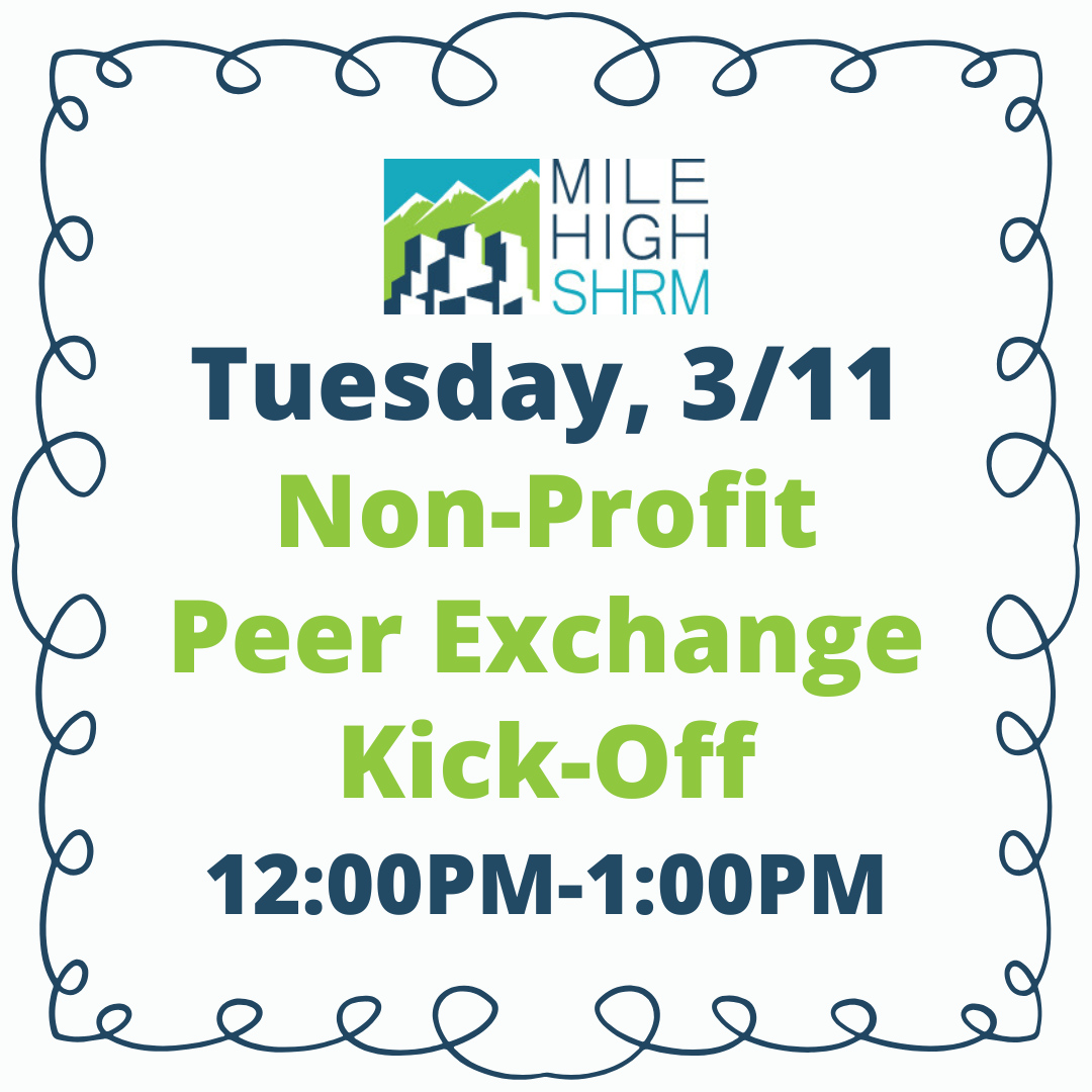 Join us virtually on 3/11 for our Non-Profit Peer Exchange Kick-Off to discuss potential topics for future offerings, as well as your ideas for how the Peer Exchange can be run

Sign up now: bit.ly/3EdXG5n

#denvercolorado #milehigh #denvernetworking
