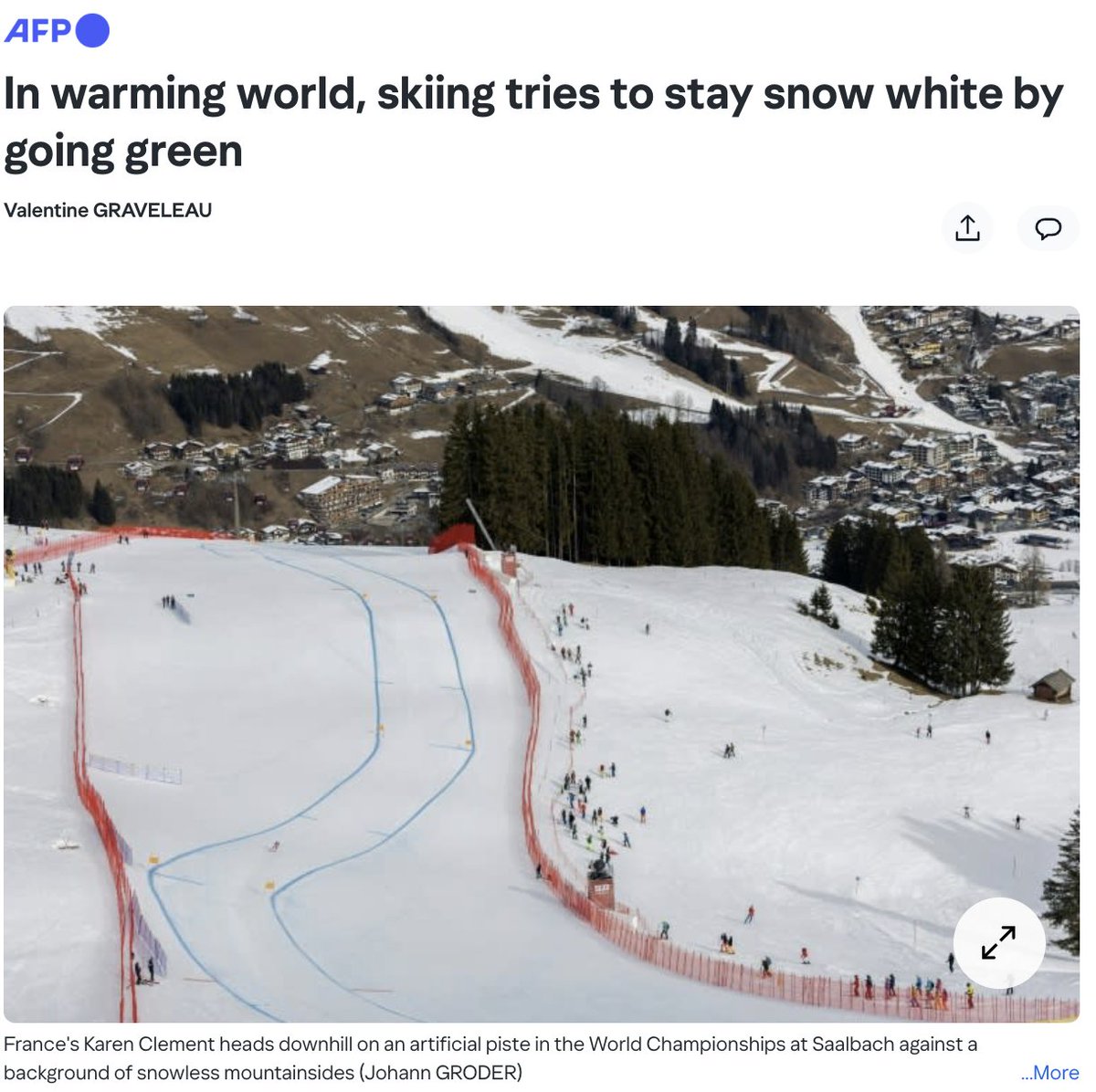 Sport Positive (@sportpossummit) on Twitter photo ⛷️ NEWS: In a warming world, #skiing tries to stay snow white by going green
🏔️ <a href="/saalbach2025/">FIS Alpine World Ski Championships Saalbach 2025</a> highlighted a growing challenge in #snowsports: artificial snow on a mostly green mountainside
🔗 yahoo.com/news/warming-w…
#sportpositive #greensports #sportsforclimateaction ⛷️ NEWS: In a warming world, #skiing tries to stay snow white by going green
🏔️ <a href="/saalbach2025/">FIS Alpine World Ski Championships Saalbach 2025</a> highlighted a growing challenge in #snowsports: artificial snow on a mostly green mountainside
🔗 yahoo.com/news/warming-w…
#sportpositive #greensports #sportsforclimateaction