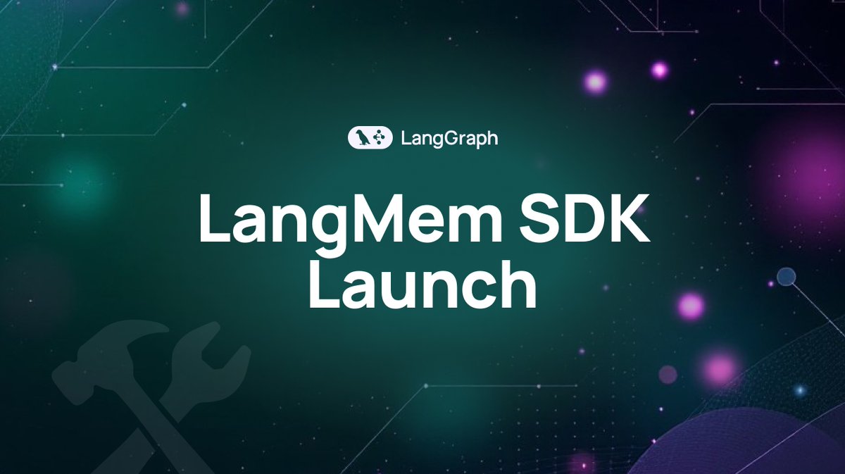 LangChainAI's tweet image. 🐘 LangMem SDK: long-term memory for AI agents
Different types of memory enable different agent capabilities. We're releasing an open-source library that implements some of these patterns so you can build agents that learn from interactions. The LangMem SDK makes it easier to:…
