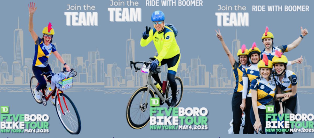 Jerry Cahill (@jcahillycf) on Twitter photo Ride with Boomer in the Five Boro Bike Tour on our quest to CURE CF! Contact us: teamboomer@esiason.org
<a href="/cysticfibrosis/">Boomer Esiason Foundation</a> <a href="/bikenewyork/">Bike New York</a> <a href="/Team_Boomer_USA/">team_boomer_usa</a> <a href="/UNOSNews/">United Network for Organ Sharing (UNOS)</a> <a href="/LiveOnNewYork/">LiveOnNY</a> <a href="/ColumbiaSurgery/">Columbia Surgery</a> Ride with Boomer in the Five Boro Bike Tour on our quest to CURE CF! Contact us: teamboomer@esiason.org
<a href="/cysticfibrosis/">Boomer Esiason Foundation</a> <a href="/bikenewyork/">Bike New York</a> <a href="/Team_Boomer_USA/">team_boomer_usa</a> <a href="/UNOSNews/">United Network for Organ Sharing (UNOS)</a> <a href="/LiveOnNewYork/">LiveOnNY</a> <a href="/ColumbiaSurgery/">Columbia Surgery</a>