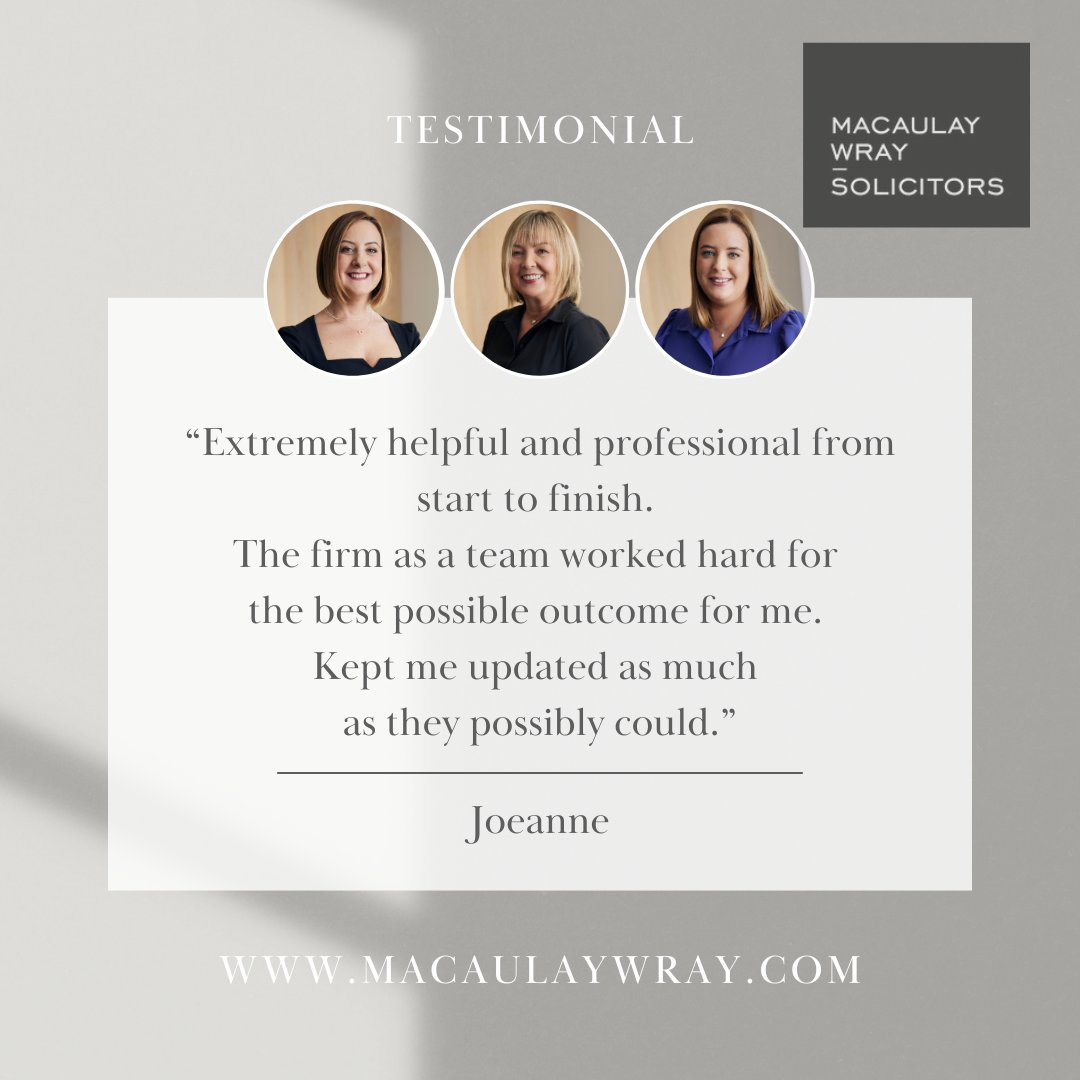 We are proud to have assisted another client in successfully resolving their road traffic accident claim.

If you need legal guidance following a road traffic accident, our experienced team is here to help:
📞 028 7035 2421
📧 info@macaulaywray.com