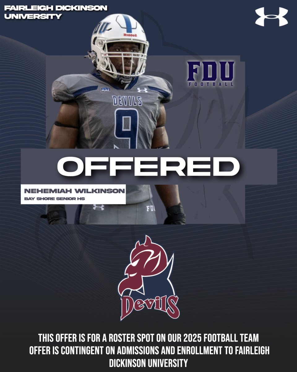 Nehemiah Wilkinson (@nehemiahwilkin5) on Twitter photo After a great conversation with <a href="/CoachKennedyFDU/">Brendan Kennedy</a> I’m glad to announce I received my second offer from <a href="/FDUFootball/">FDU Football</a>
<a href="/BayShore_FB/">S.H.O.R.E 🏈</a> <a href="/Coach_Nev/">Andrew Nevit</a> <a href="/coachkou/">coachkou</a> <a href="/Coach_Brady_/">Brian Brady</a> <a href="/LIBLITZ/">LI BLITZ</a> After a great conversation with <a href="/CoachKennedyFDU/">Brendan Kennedy</a> I’m glad to announce I received my second offer from <a href="/FDUFootball/">FDU Football</a>
<a href="/BayShore_FB/">S.H.O.R.E 🏈</a> <a href="/Coach_Nev/">Andrew Nevit</a> <a href="/coachkou/">coachkou</a> <a href="/Coach_Brady_/">Brian Brady</a> <a href="/LIBLITZ/">LI BLITZ</a>
