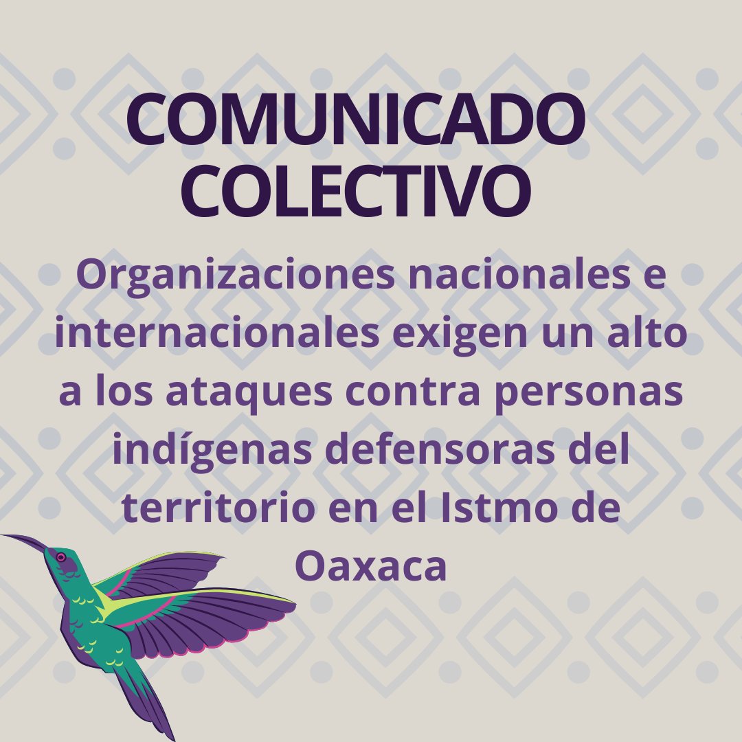 IPRightsIntl's tweet photo. 🚨 #México | Las organizaciones nacionales e internacionales expresamos nuestra fuerte preocupación ante la violencia sistemática contra las comunidades del Istmo y, específicamente, a las personas defensoras de derechos humanos que forman parte de Unión de Comunidades Indígenas de la Zona Norte del Istmo (UCIZONI).
