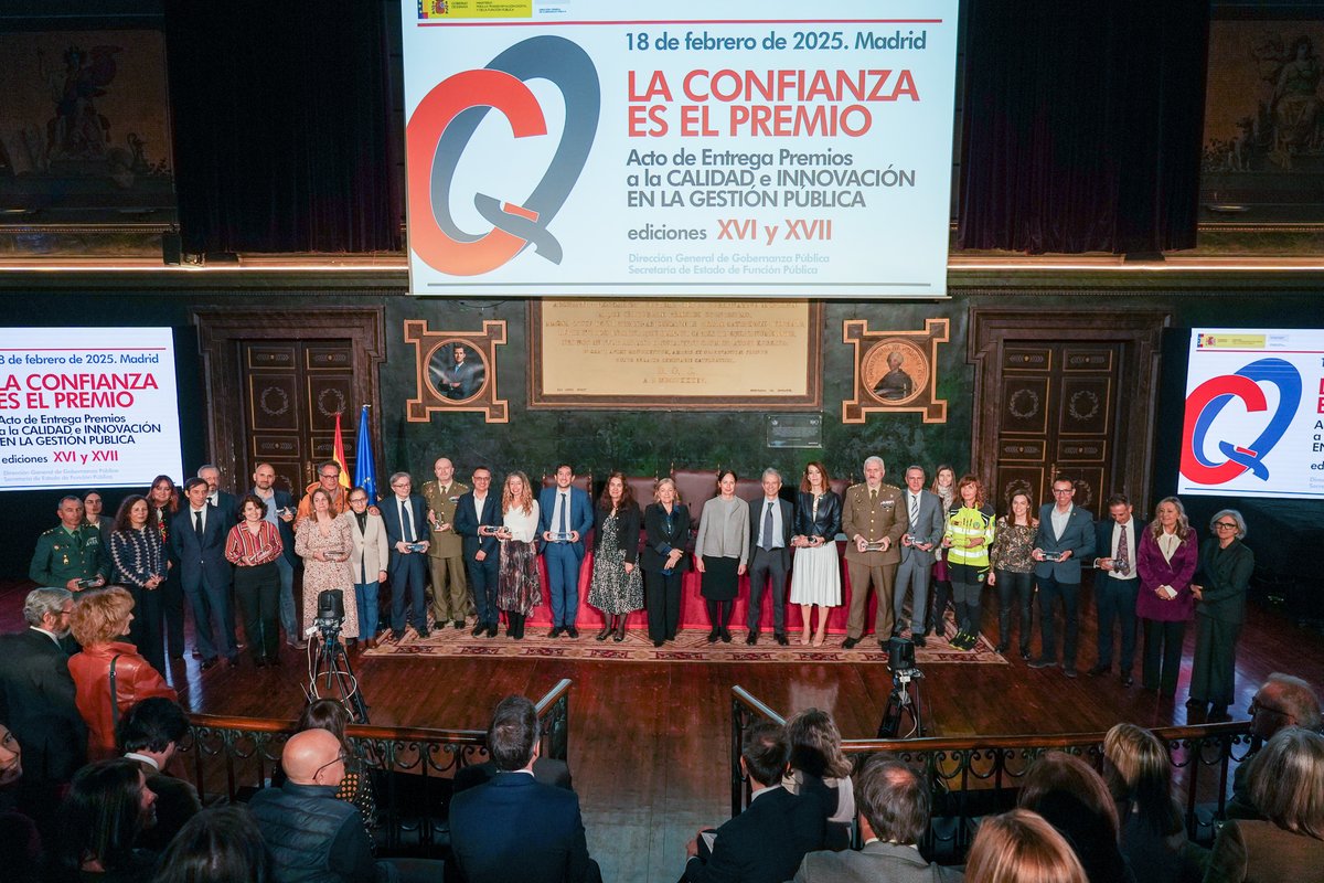 Hoy hemos celebrado el acto de entrega de los premios a la calidad e innovación en la gestión pública.

La <a href="/SEFPgob/">Secretaría de Estado de Función Pública</a> ha señalado que la confianza en nuestras instituciones solo se consolida con servicios públicos de calidad, participativos y transparentes.

digital.gob.es/portalmtdfp/co…