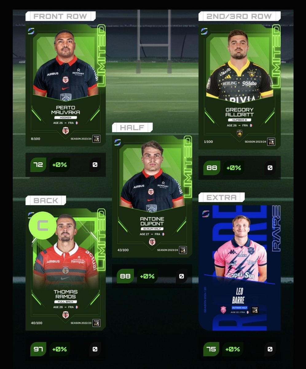 Profyfy's tweet photo. Reprise des 6 Nations 💥
My team on @oval3_game for this week !
Join Oval3 ! https://t.co/PdtStOAKr4