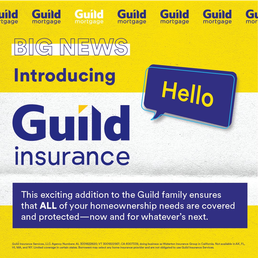 You trust us with your mortgage—now let us help you protect what matters most! 🏡 Introducing Guild Insurance Services, offering home, auto, life and more.

Get to know Guild Insurance Services by requesting your custom quote today: guildinsures.com