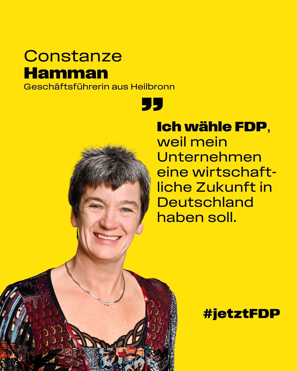 Constanze Hamman wählt <a href="/fdp/">FDP</a>: Für einen starken Wirtschaftsstandort. #jetztFDP