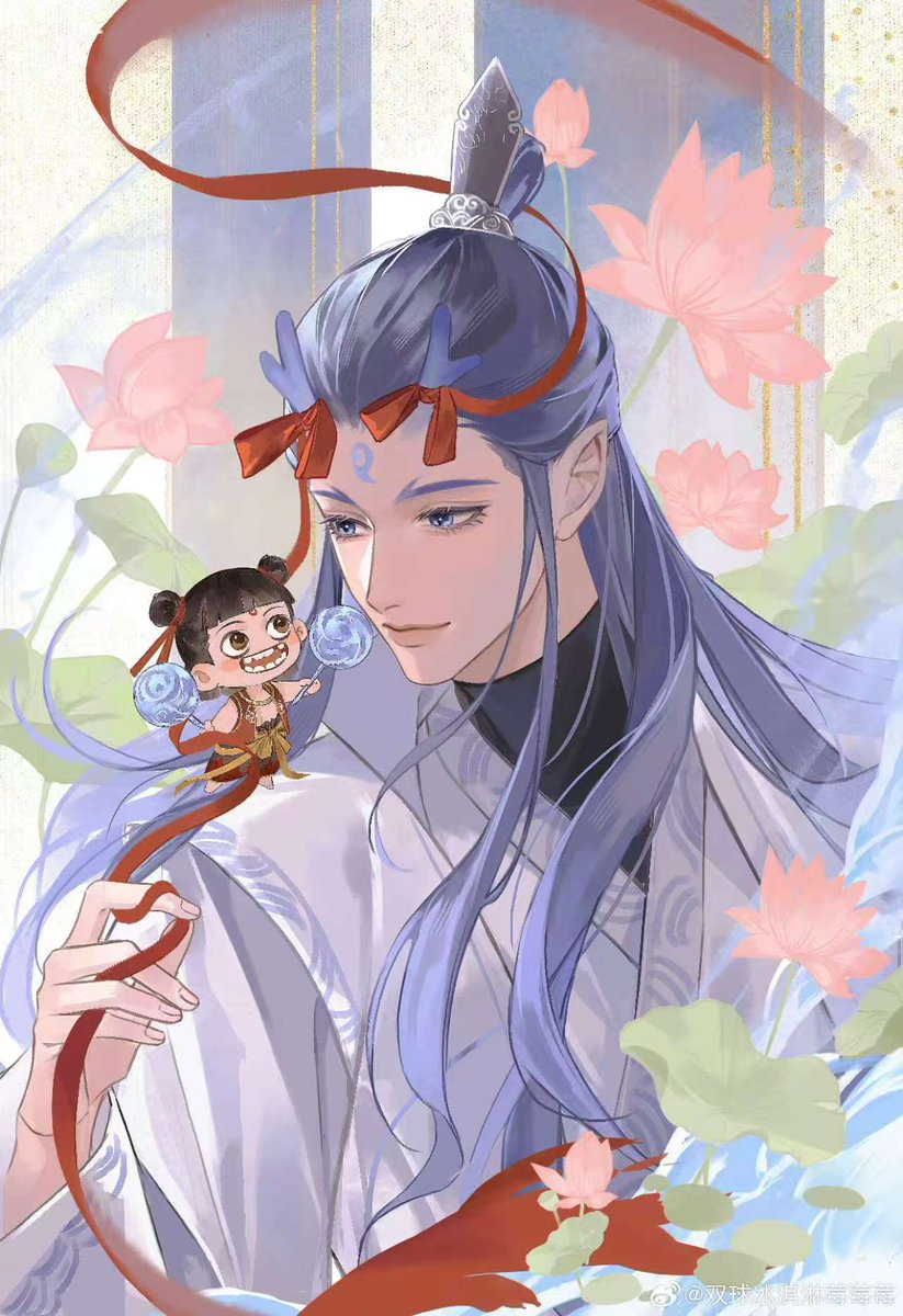 felicityshifu's tweet photo. I told you, this is not a lollipop, it's not a toy. Oh, never mind, go ahead and play with it. #Oubing #AoBing #NeZha  #藕饼 #哪吒 #敖丙 cr:WB 双球冰淇淋莓莓莓 https://t.co/jwlutxOggj