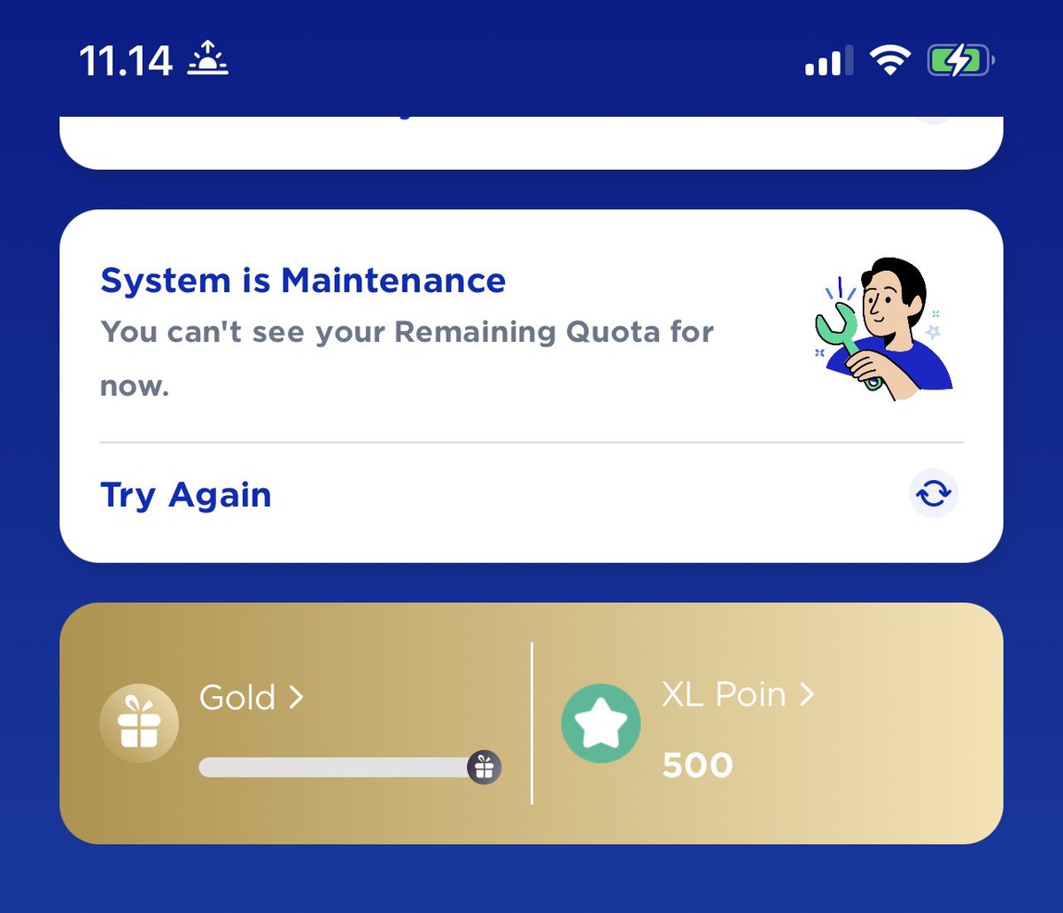 Halo <a href="/myXL/">XL</a> @XLAxiata_Tbk ini knp ya ga bs liat sisa kuota, ga bisa connect juga. Udh beberapa hari. Capek bgt maksudnya apa sih