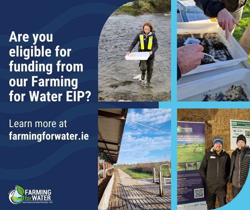 The Farming for Water EIP funds measures to improve water quality on farms in Priority Areas for Action across Ireland. The measures include:
✔️sediment traps
✔️riparian areas
✔️catch crops
✔️and more...

For more info, visit farmingforwater.ie 🚜

<a href="/teagasc/">Teagasc</a> <a href="/DairyIndustryIE/">Dairy Industry Ireland</a>