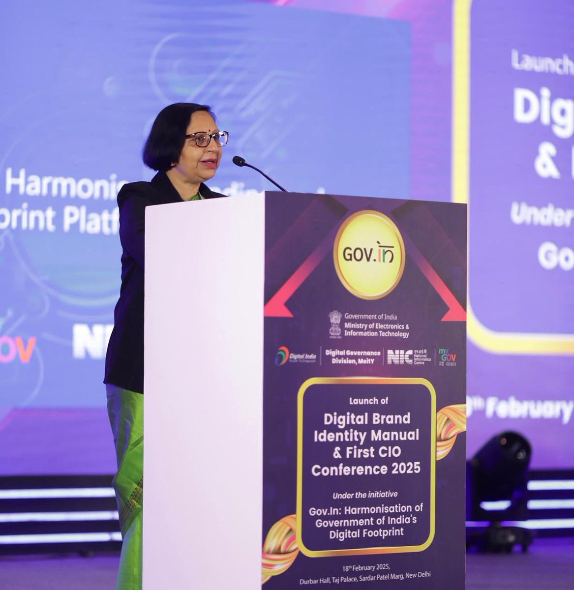 NICMeity's tweet photo. Ms. Alka Misra, DDG, NIC, at the launch of #DBIM and #CIOConference2025, emphasized that Government websites must be regularly updated with essential information.
#NICMeitY https://t.co/AuHkQfhc26