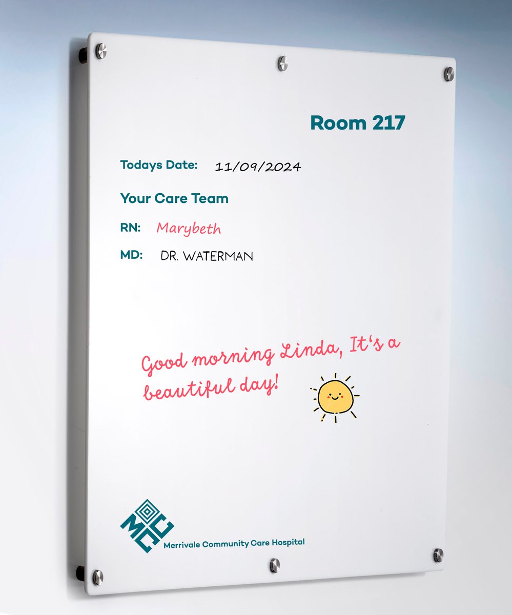 ACRYLITE's tweet photo. Brand Your Board! with #ACRYLITE® digital print acrylic markerboard! A high-quality, customizable solution for patient communication boards, staff tools, visitor messages, and more! 🛡️ 10-Year Guarantee – Backed by #POLYVANTIS! https://t.co/4LHT7pmiaZ https://t.co/BZiLwdBz2M