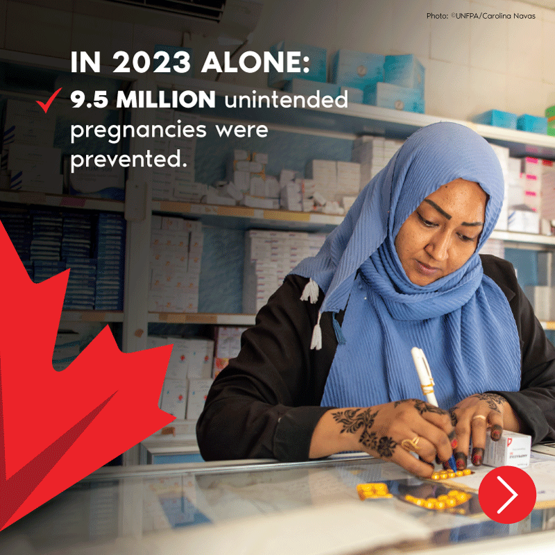 CanadaDev's tweet photo. When a woman is empowered, she strengthens the #RightsOfWomen everywhere – including here in Canada. With @UNFPA, Canada supports the Supplies Partnership to prevent millions of unintended pregnancies, maternal and child deaths, and unsafe abortions. Because #SRHR matter.