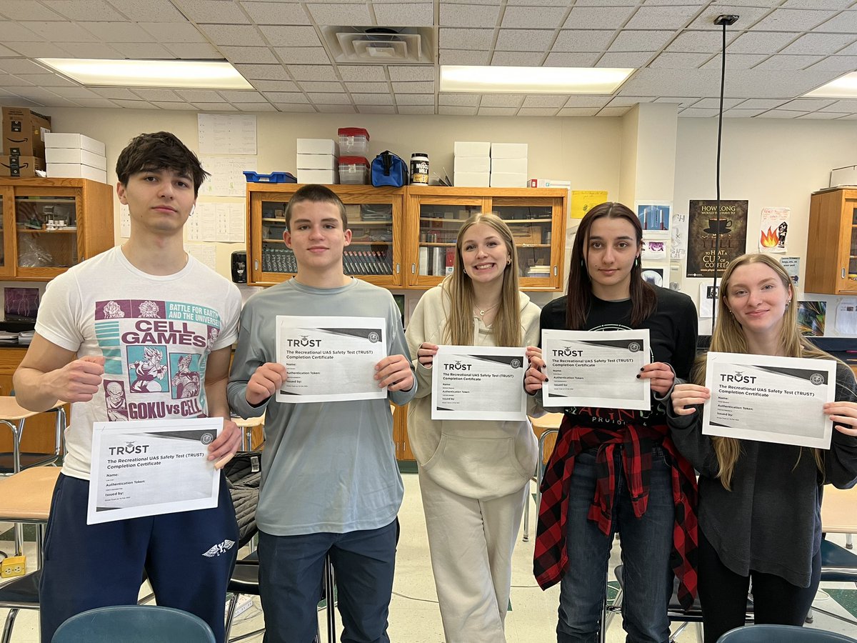 Matt Littell (@sciedinnovator) on Twitter photo QVHS Sea Air Land team Skyhawks earned their FAA TRUST drone pilot certification today! 🚁 Next up: continuing to design, test, and implement their solution to this year Air competition 🛠️ QVHS Sea Air Land team Skyhawks earned their FAA TRUST drone pilot certification today! 🚁 Next up: continuing to design, test, and implement their solution to this year Air competition 🛠️