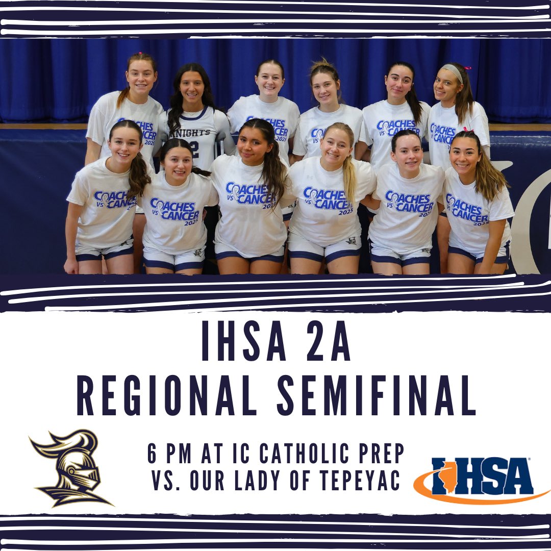 GAME DAY! The Knights compete in the Regional Semifinal against Our Lady of Tepeyac tonight at 6 at IC!