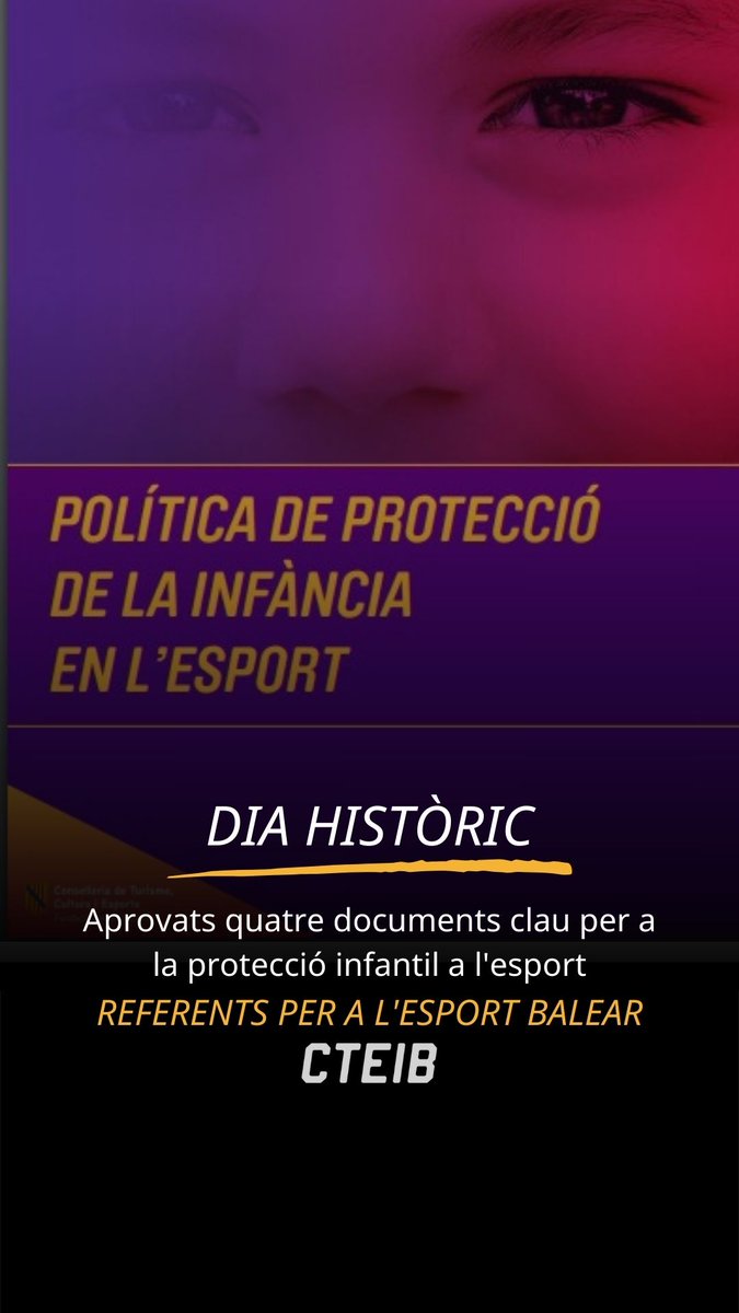 📢 Dia històric per a l’esport a les Illes Balears! 🏅

El CTEIB aprova 4 documents clau per a la protecció de la infància i adolescència en l’esport. 💙

🏆 Les Illes Balears es consoliden com a referent en esport segur.

#CTEIB #EsportBalear #ProteccióInfància #EsportSegur