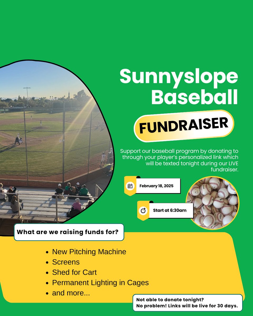 TODAY IS THE DAY!! 💰Please support #slopebaseball and your favorite player by donating through their personalized link which they’ll send tonight. Each player has a goal to raise $1,000. Together we can do it!! THANK YOU IN ADVANCE FOR SUPPORTING OUR AWESOME BASEBALL PROGRAM!