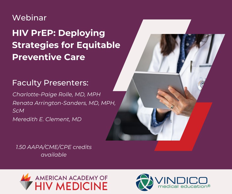 aahivmcomm's tweet photo. Providers – learn more about #HIVPrEP. This free online course covers guideline recommendations on assessing patient HIV risk and eligibility for PrEP. #HIVprevention @VindicoMedEd https://t.co/vex2gJ5man https://t.co/Ih9sdCVM9O