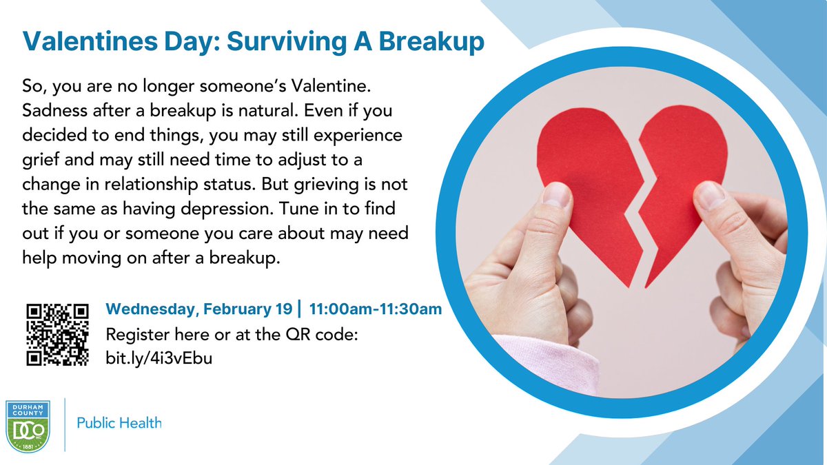 Sadness after a breakup is normal, but it's important to cope in healthy ways to avoid sinking into a depression. Tomorrow, join us for a free webinar, "Valentine's Day: Surviving a Breakup," to learn healthy coping skills. Register: register.gotowebinar.com/register/32430…