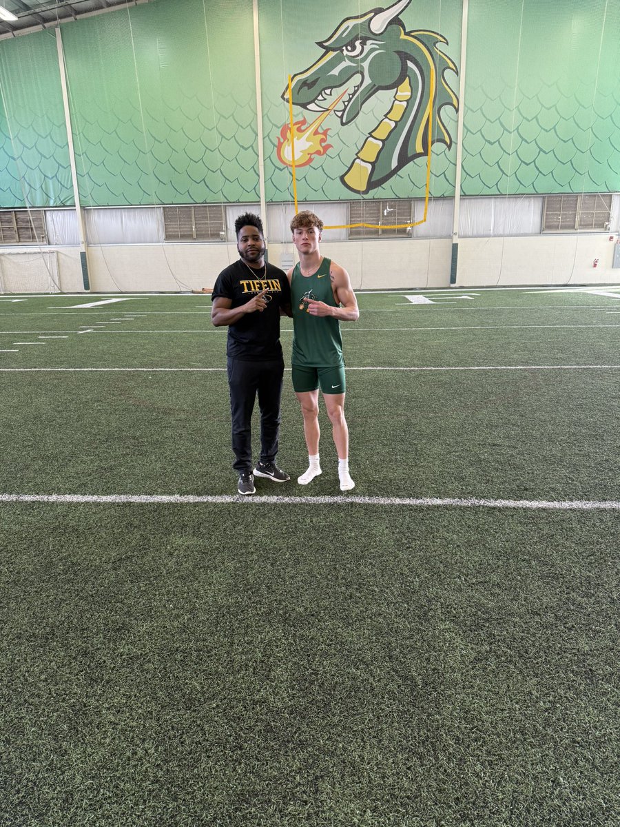 Thank you Coach Lane for an amazing visit today!!🐉 <a href="/TiffinXCTF/">Tiffin University Track & Field</a> <a href="/omar_lane/">omar lane</a> <a href="/PUSHAthleticsTG/">PUSH Athletics OH</a>