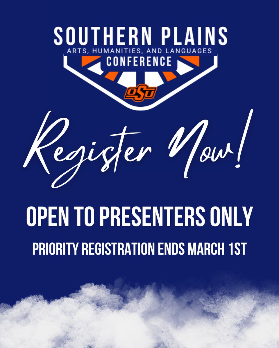 Registration is now open to presenters and panelists for the 2025 Southern Plains Conference. All presenters should follow registration directions sent to them in their acceptance email.

Register Here (presenters only): eventbrite.com/e/southern-pla…