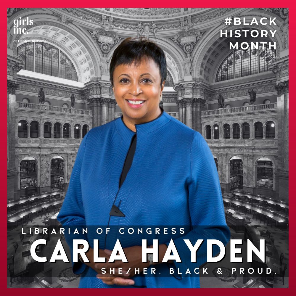 In today’s #SpotlightSeries celebrating #BlackHistoryMonth, we reflect on the impact of Librarian of Congress, Carla Hayden.  

Hayden is both the first female and the first African American Librarian of Congress. Today, we celebrate this history and the progress she is pursuing!