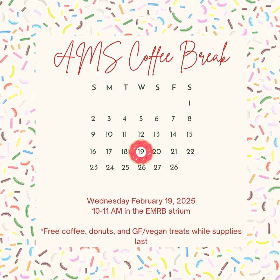 UI Association of Multicultural Scientists (AMS) (@iowaams) on Twitter photo Get a cup of coffee or tea on a frosty Wednesday morning!
See you all at the EMRB Atrium tomorrow!
<a href="/UIPostdoc/">University of Iowa Postdoc Association (UIPDA)</a> <a href="/IowaMed/">Carver College of Medicine</a> <a href="/uiowa/">University of Iowa</a> Get a cup of coffee or tea on a frosty Wednesday morning!
See you all at the EMRB Atrium tomorrow!
<a href="/UIPostdoc/">University of Iowa Postdoc Association (UIPDA)</a> <a href="/IowaMed/">Carver College of Medicine</a> <a href="/uiowa/">University of Iowa</a>