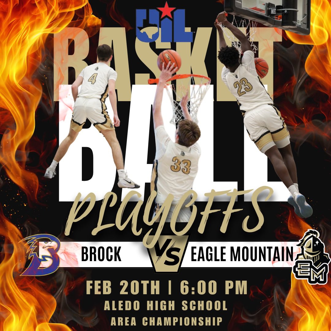 Eagle Mountain Knight Basketball (@emknightbb) on Twitter photo AREA CHAMPIONSHIP
Eagle Mountain vs Brock
Aledo High School
Thursday
6:00 PM
Let's Go!!! Spread the Word! <a href="/coachrichbb22/">Scott Richardson</a> <a href="/emsisdathletics/">EMS ISD Athletics</a> <a href="/EagleMountainHS/">Eagle Mountain High School, EMS ISD</a> <a href="/hoopinsider/">Hoopinsider</a> AREA CHAMPIONSHIP
Eagle Mountain vs Brock
Aledo High School
Thursday
6:00 PM
Let's Go!!! Spread the Word! <a href="/coachrichbb22/">Scott Richardson</a> <a href="/emsisdathletics/">EMS ISD Athletics</a> <a href="/EagleMountainHS/">Eagle Mountain High School, EMS ISD</a> <a href="/hoopinsider/">Hoopinsider</a>