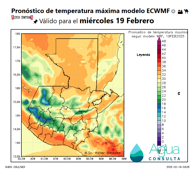 AlertaGt502's tweet photo. 🇬🇹📝Pronóstico miércoles 19 de Febrero
#Vaguada PreFrontal de #FrenteFrío28 aumentará los chubascos sobre el norte y BocaCosta, viento acelerado en la Cadena Volcánica y descenso gradual de temperaturas en los altiplanos, en la costa sur se mantiene el calor
#ClimaGt #TraficoGt https://t.co/WFK3NUmyuB