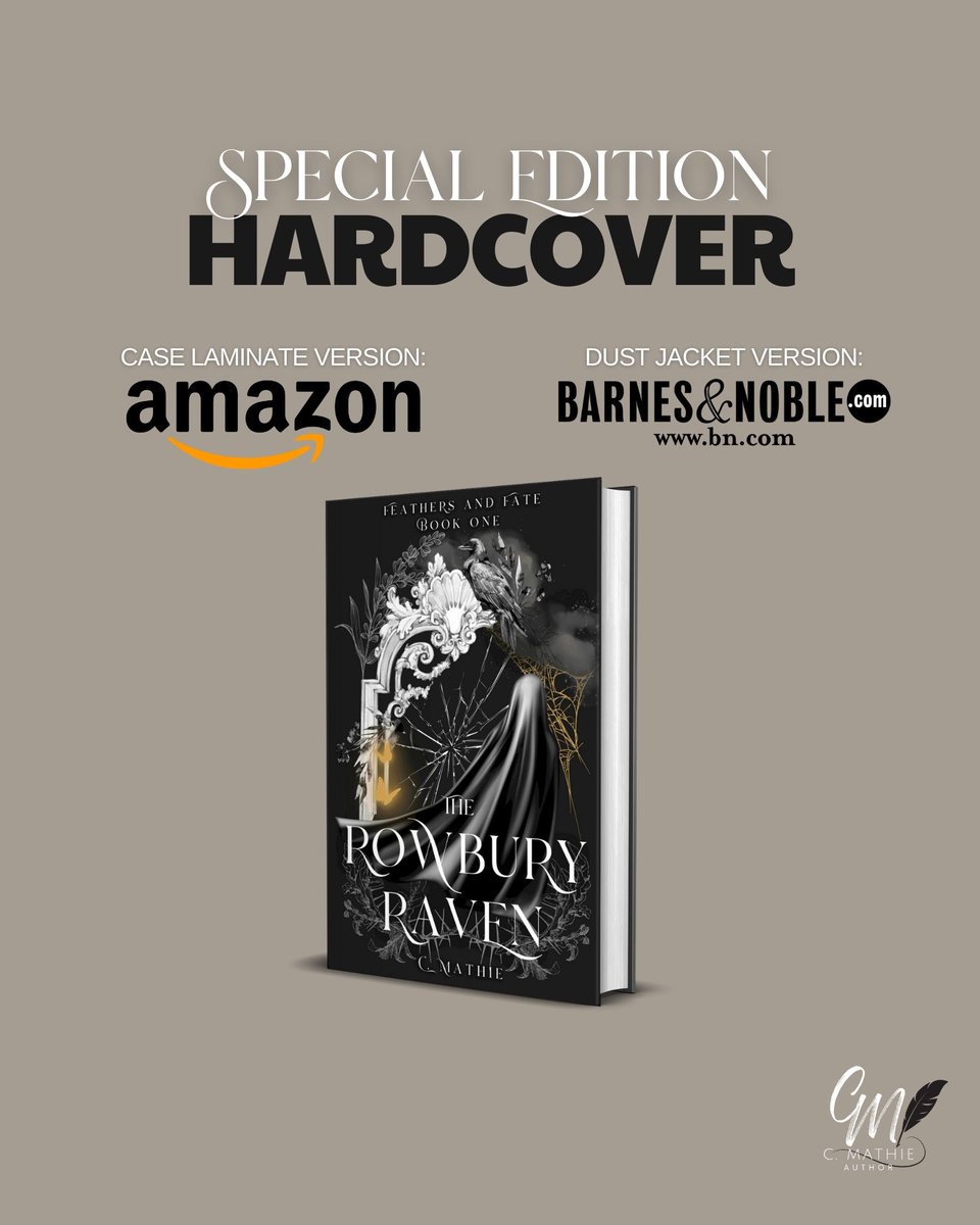 cmathie_author's tweet image. SURPRISE! 
Hardcover copies are now available with this 𝘕𝘌𝘞 special edition cover design 🖤
Order here: Linktr.ee/cmathie_author

#specialedition #hardcover #therowburyraven #feathersandfate #indieauthor #supportindieauthors #writer #fantasy #mystery