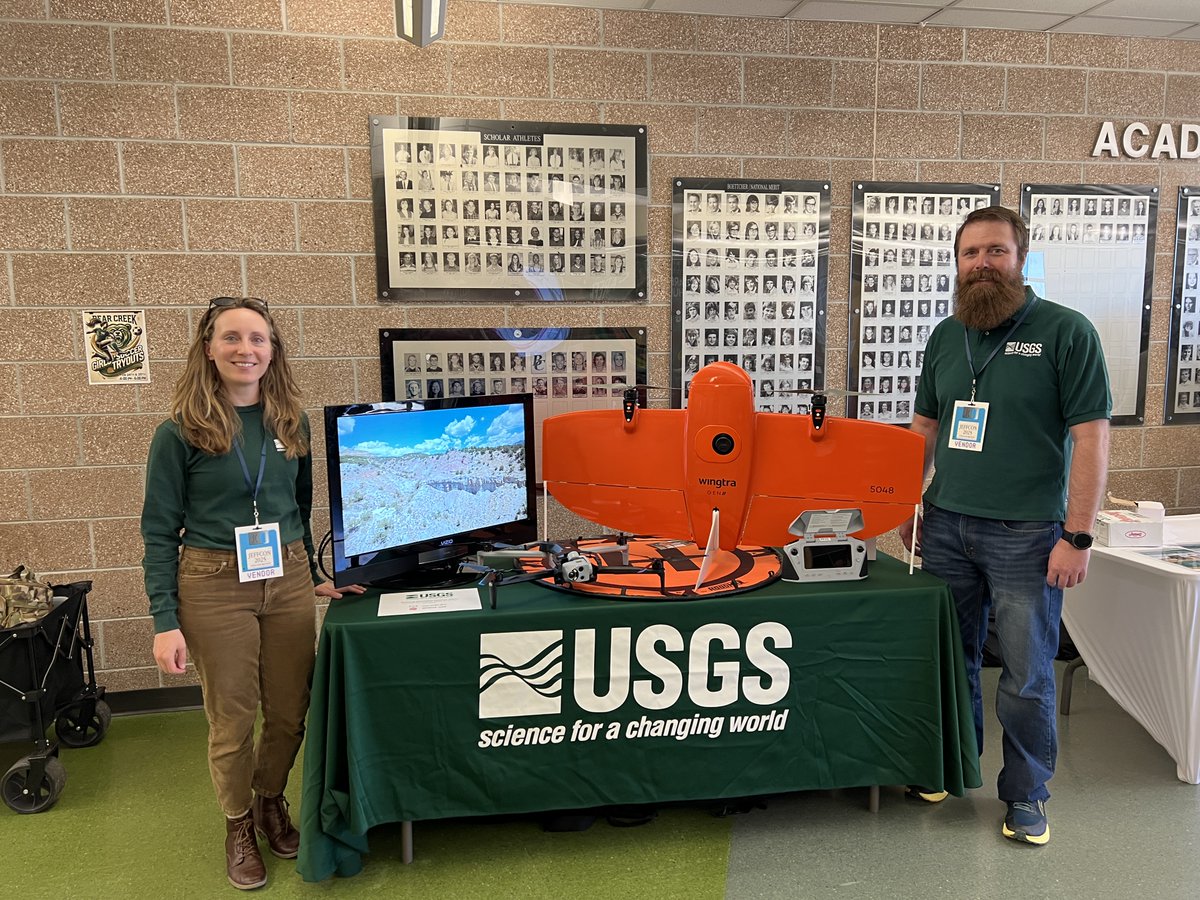 USGS_UAS's tweet image. Earlier this month, USGS remote pilots hosted a table at JeffCon 2025, an annual technology conference for Jefferson County School District students to learn about career paths in the field of IT.