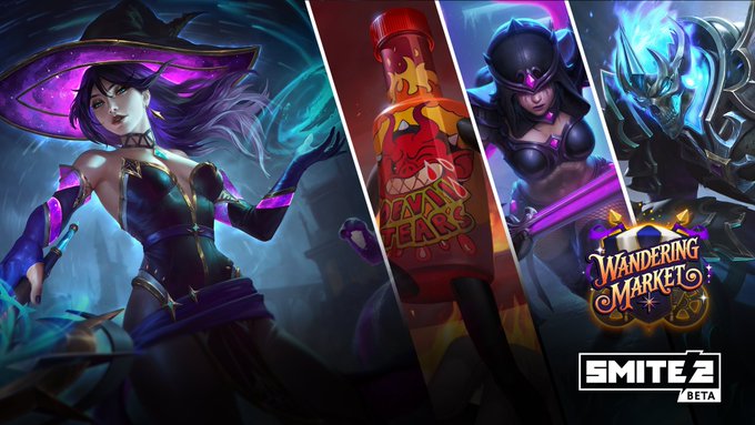 It's that time again fam! I have another giveaway coming your way from <a href="/SMITEGame/">SMITE 2</a>! 

I am giving away: 
~ 1x Rise of the Gods Premium Wandering Market Collection
~1x Lord Slashington III Fenrir

To enter:
~Like and Retweet
~Tag a Friend
~Comment which one you would like!

This is