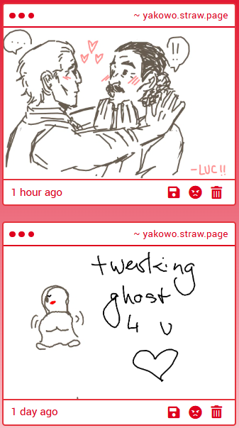 yakowo_'s tweet photo. 1. AAAAH LUC I LOVE THEM!!! THANK YOU!;;;;; Dutch lil gay gasp expression is absolutely my favorite

2. AW YE look at him go!!! Thank you so muuuuch! <3 https://t.co/FeWvn4gQGp