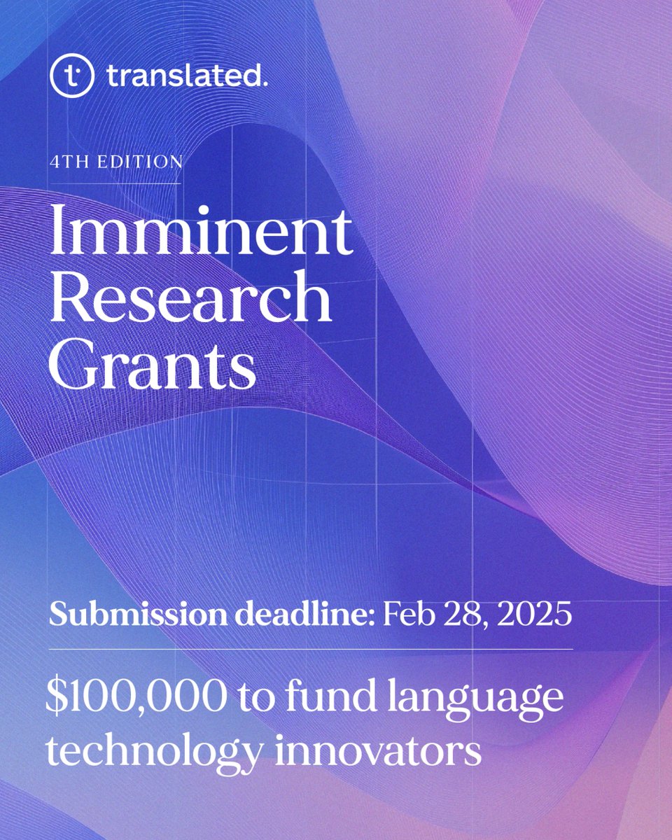 🚨 Last Call for Imminent Research Grants! 🚨

The deadline to submit your #research project is fast approaching! 
⏳ Don’t miss your chance to secure funding—final submissions are due by February 28th.

👇 Apply now! 👇
go.translated.com/Imminentgrants…