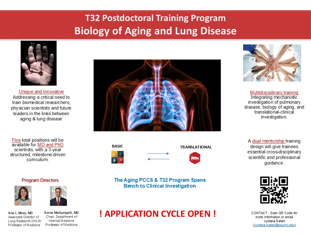OhioStateDHLRI (@ohiostatedhlri) on Twitter photo T32 Opportunity: T32 Post-Doctoral Training Program Biology of Aging and Lung Disease have open applications for five total positions will be available for MD and PhD scientists, with a 3-year structured, milestone-driven curriculum.
<a href="/OhioStateMed/">The Ohio State University College of Medicine</a> <a href="/OSUWexMed/">The Ohio State University Wexner Medical Center</a> T32 Opportunity: T32 Post-Doctoral Training Program Biology of Aging and Lung Disease have open applications for five total positions will be available for MD and PhD scientists, with a 3-year structured, milestone-driven curriculum.
<a href="/OhioStateMed/">The Ohio State University College of Medicine</a> <a href="/OSUWexMed/">The Ohio State University Wexner Medical Center</a>