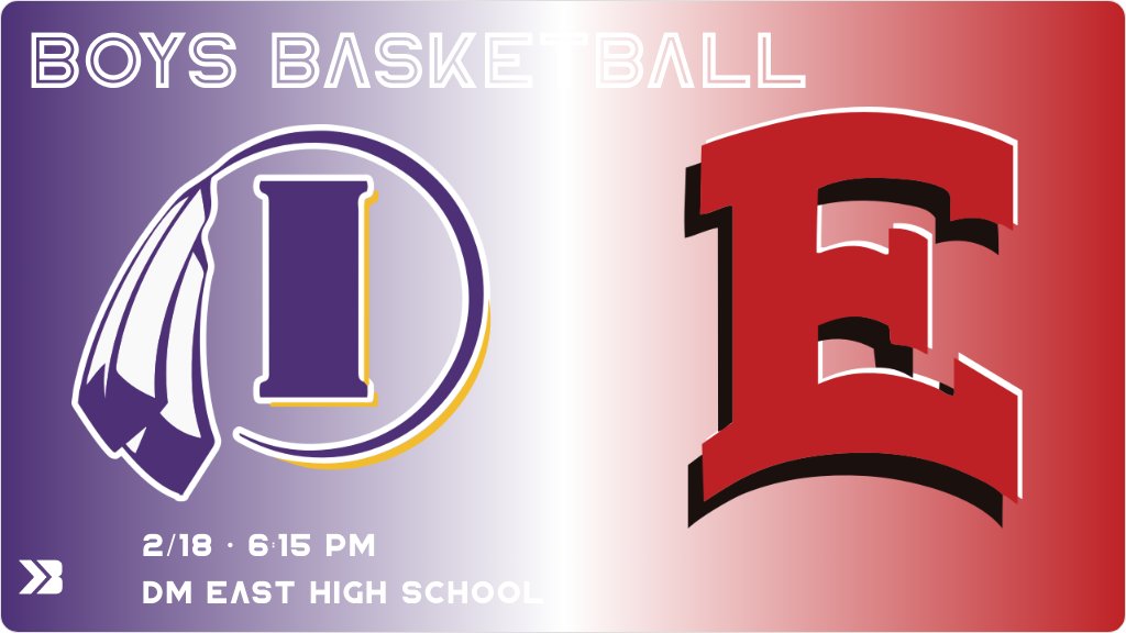 Boys Basketball (JV1) Game Day! - Check out the event preview for the The Des Moines East Scarlets vs the Indianola Indians. It starts at 6:15 PM and is at East High School Sam Powell Court. gobound.com/ia/ihsaa/boysb…