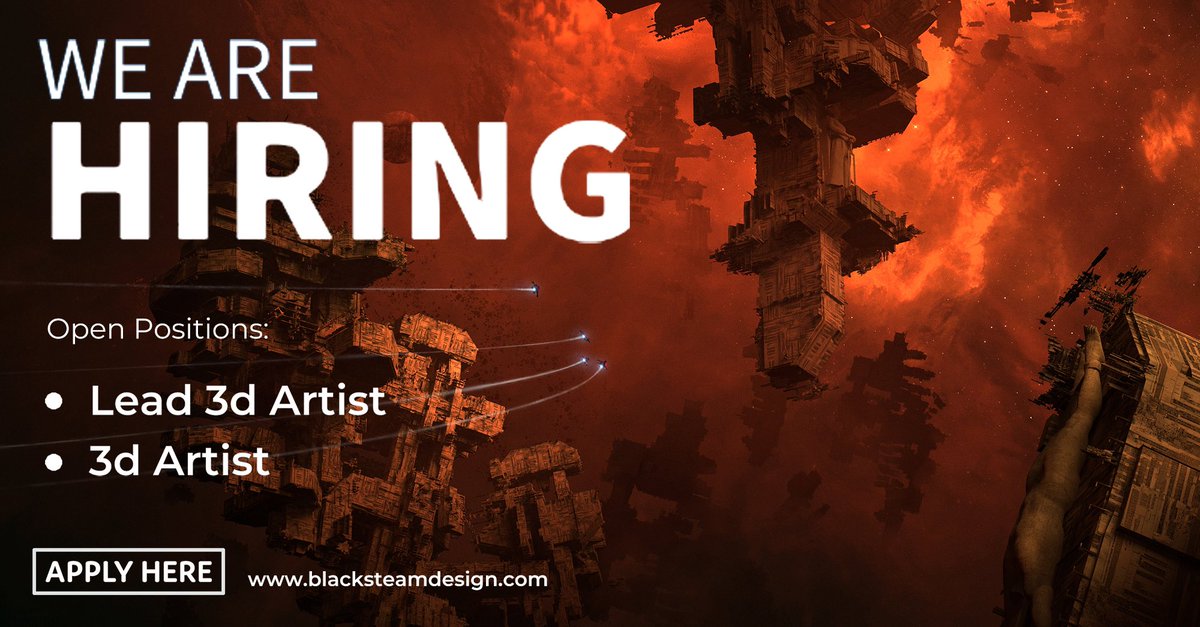 BlackSteamDes's tweet photo. We are seeking 3D artist and Lead 3D artist.

Full description and requirements: https://t.co/DDw8CKimr9 https://t.co/fOx1b8GLG5