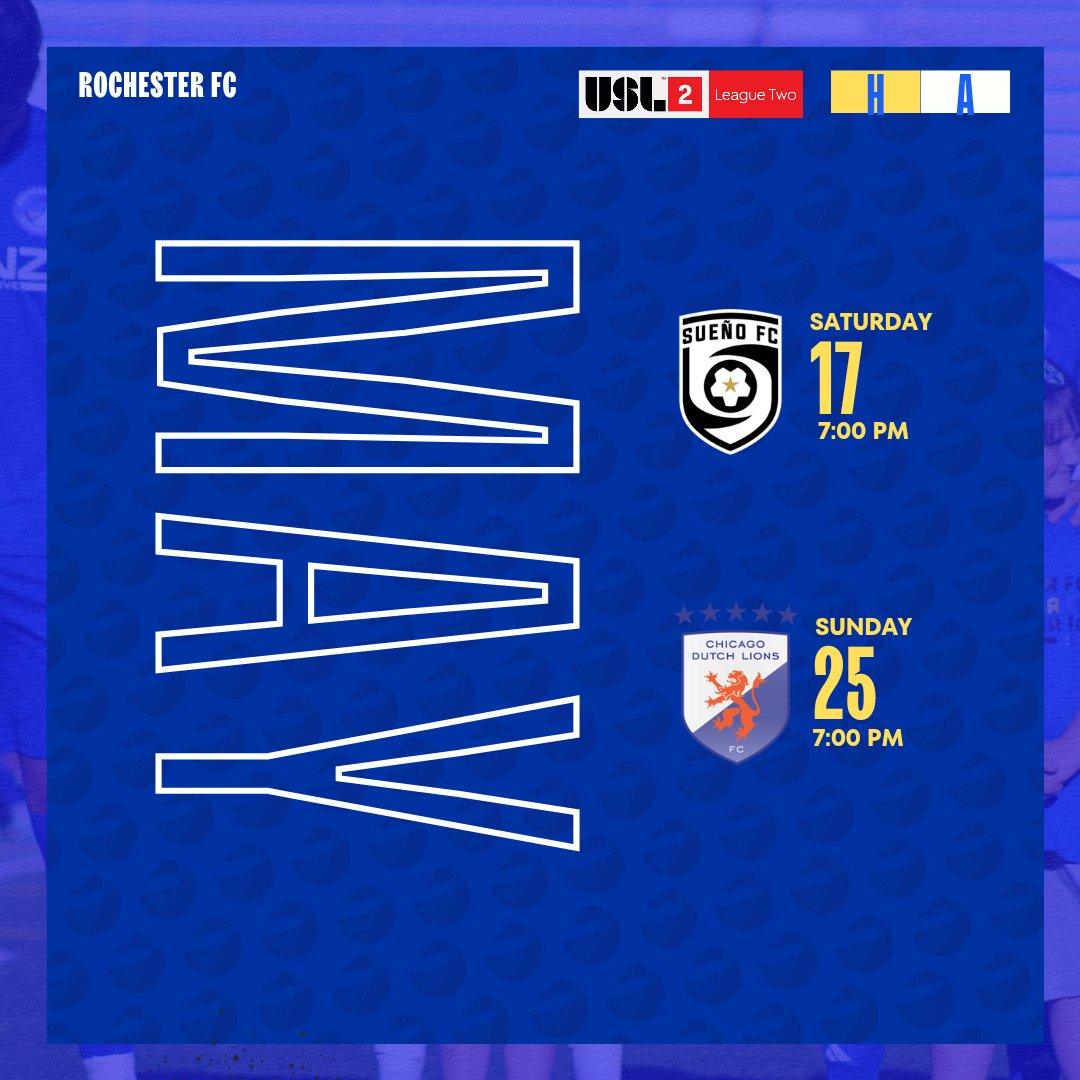 RochesterClub's tweet photo. USL 2 League schedule is here!!
Get excited for a big season ⚽️
Home opener against Sueno FC on May 17th! Tickets on sale now on https://t.co/pU0q2IjSFQ. Link in bio!
#usl2 #RochesterFC #MNSoccer #RochesterMN #PreProfessional #path2pro #Soccer #Season #Tickets #Game https://t.co/WWog9lHwIk