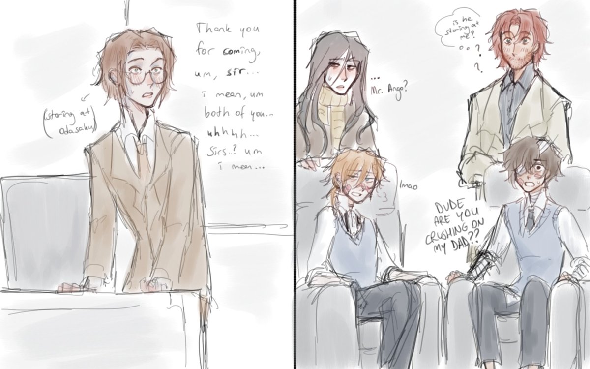 omerseyfofan's tweet image. (AU) When ur student is dumb as hell but his dad is hot 
#BSD #skk #odango