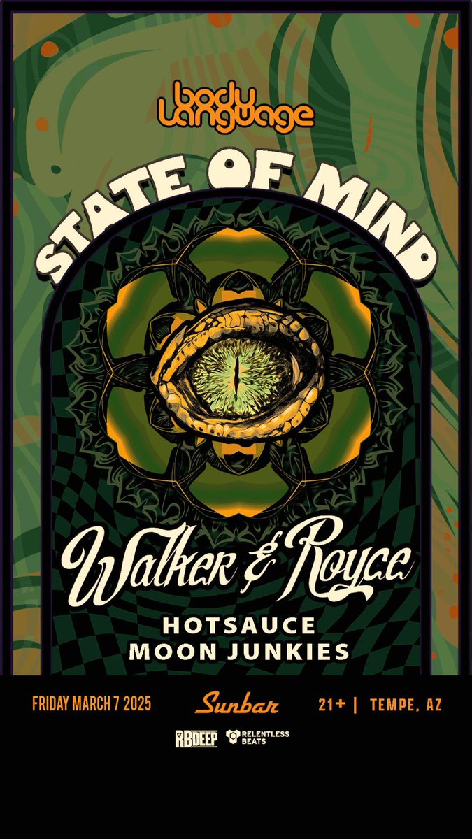 #SupportAnnounce: We added some support to join the boys @walkerandroyce at Sunbar on 3.7!  Catch Hotsauce and Moon Junkies joining the party!🔥 Get ready to dance + grab tix now 🎟️ tixr.com/e/128783