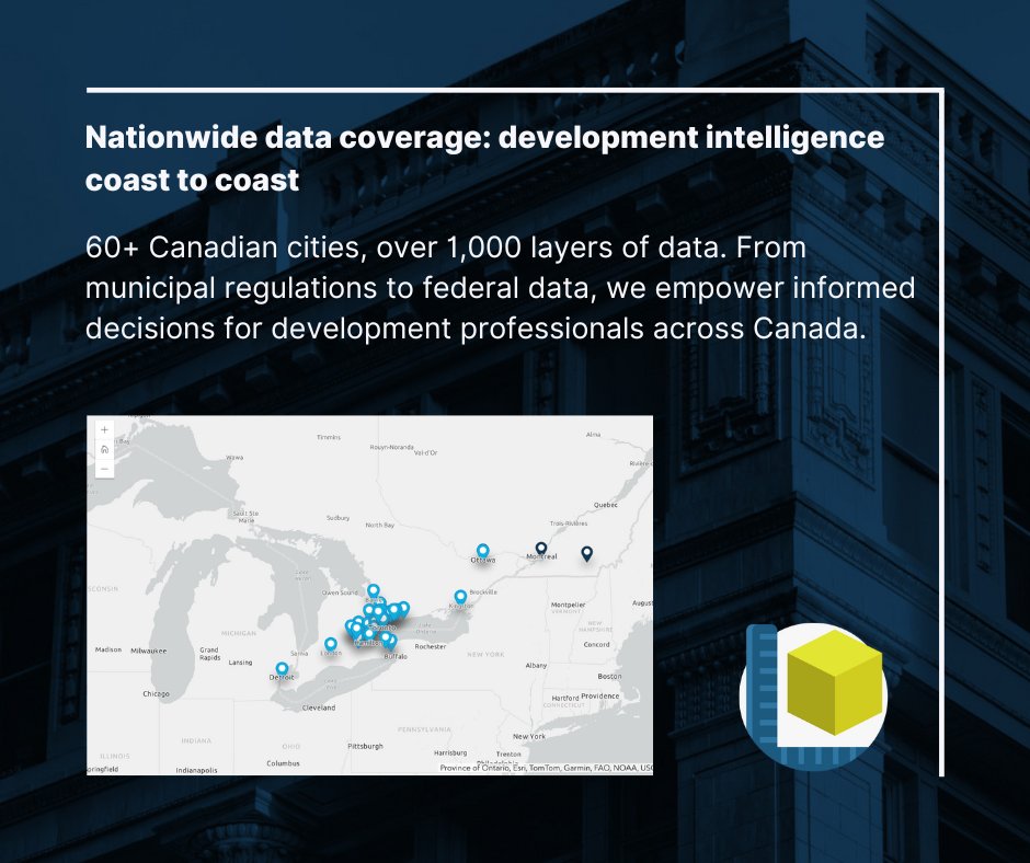 RatioCity's tweet image. Making informed decisions in #realestate requires reliable data. We deliver 1000+ layers across 60+ Canadian cities, offering coast-to-coast coverage for development professionals.
From Vancouver to Halifax, we serve developers, #planners, #architects &amp;amp; #REIT investors. #proptech