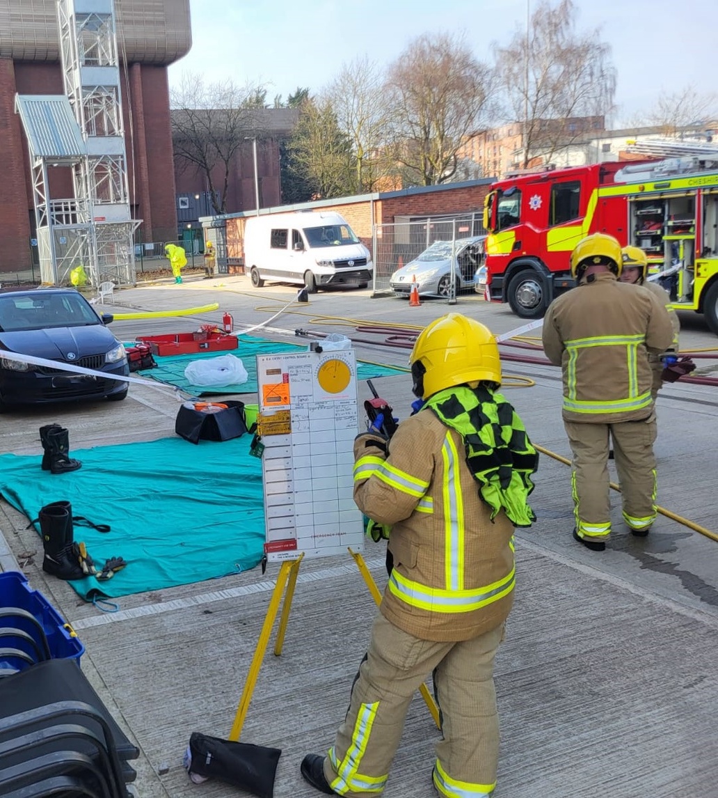 Today White Watch have completed a Hazardous Materials drill using Gas Tight Suits and Breathing Apparatus. These training exercises help keep our skills sharp in case we're called to an incident involving hazardous substances or chemicals.