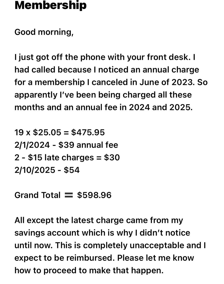 nanelisa's tweet photo. @PlanetFitness you should be ashamed of yourselves. Charging people even after they cancel their memberships. I haven’t been there since May 2023. Just noticed I’ve been being charged since then. Called to complain and tell them they charged and annual fee they said too bad $598! https://t.co/I8XNwQxlBt