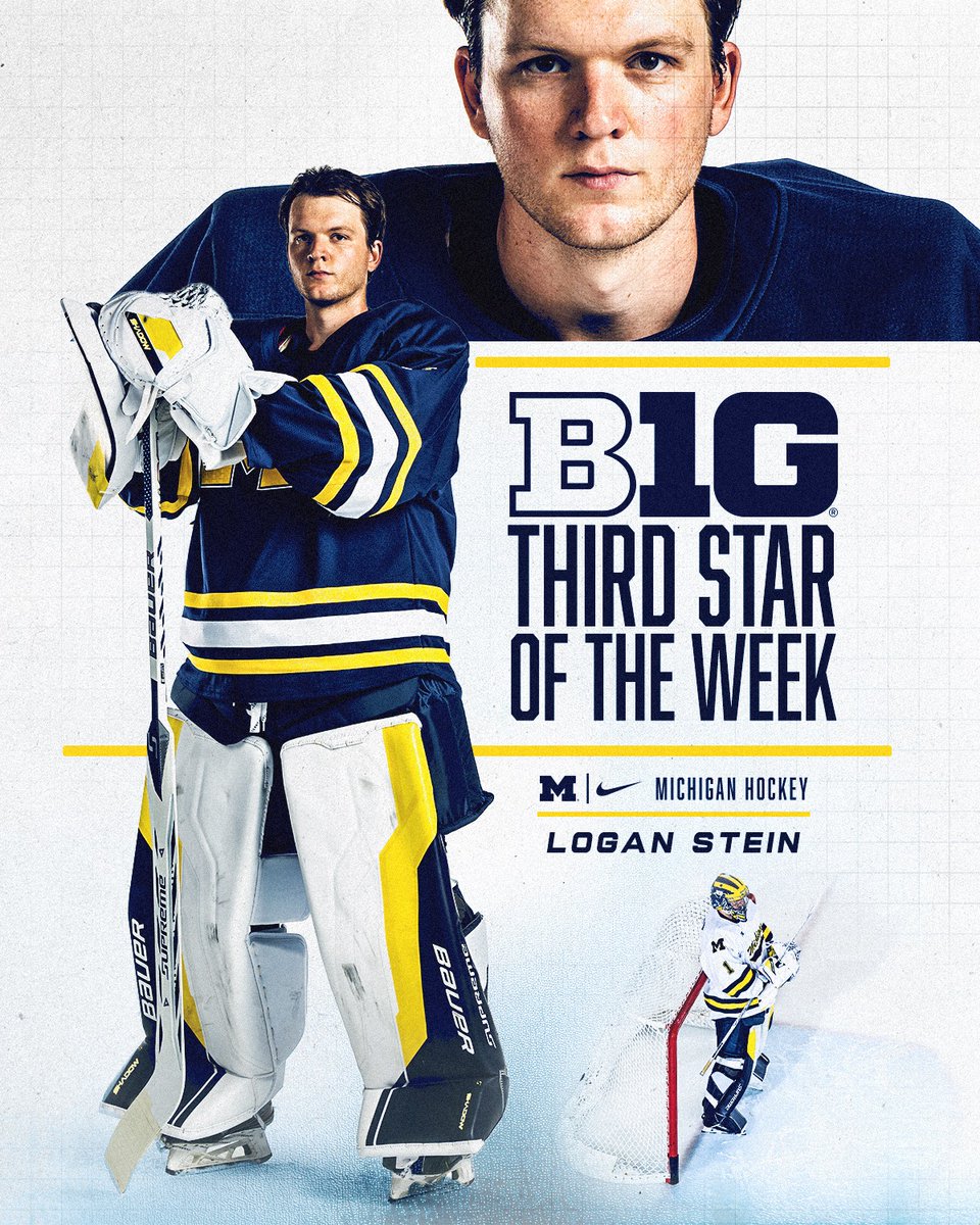 umichhockey's tweet photo. Congrats Logan Stein! He is your B1G Third Star of the Week!

#GoBlue〽️ https://t.co/q2oJINjMBe