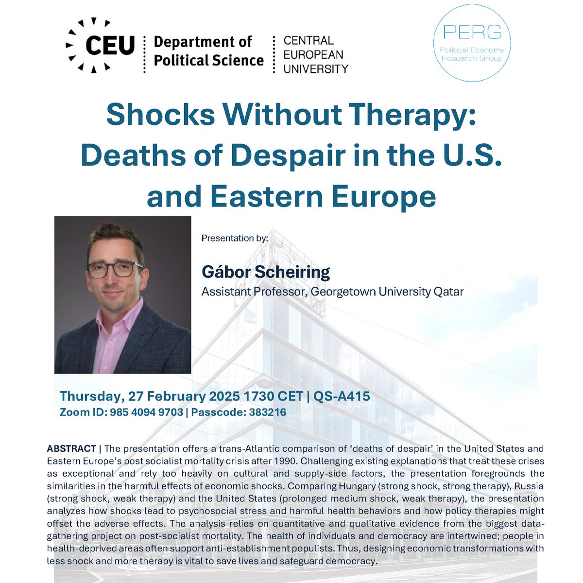 gscheiring's tweet image. 📢 Psyched about the next stop on my spring lecture circuit on economic #shocks, #health, and #democracy: Vienna, @ceu, @ceuPERG, just two days after my talk at the University of Newcastle! Sadly, the topic is only becoming timelier by the day. Lots to discuss! Vienna friends,