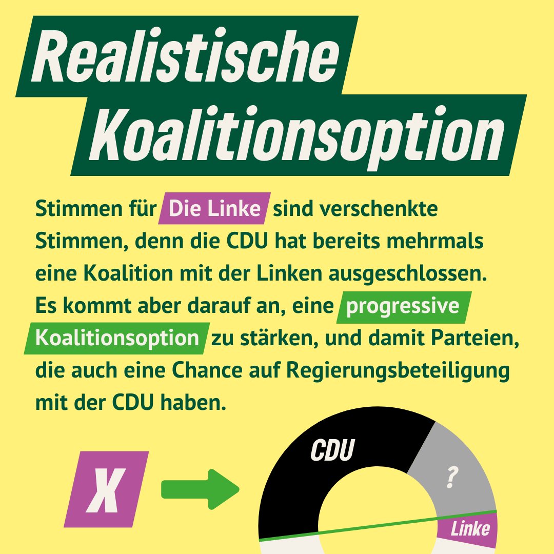 Für Die Grünen sind Stimmen an Die Linke verschenkt, da sie #Merz nicht zum Kanzler machen würden ... 🤦‍♀️

Was glaubt ihr warum <a href="/dieLinke/">Die Linke</a> gerade in Umfragen steigt?