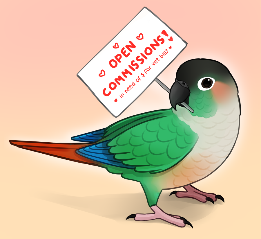 Commissions are open!
Recently, my budgie needed multiple vet visits. He’s improving now, but as my art is my only income, I need to take commissions 😭
You can order from the link:
buymeacoffee.com/merue.art/comm…

rts and likes are much appreciated ❤❤❤
